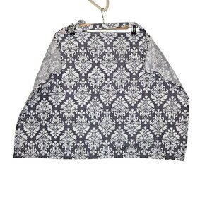 Udder covers Nursing Cover For Breastfeeding Privacy Gray‎ White Floral Cotton